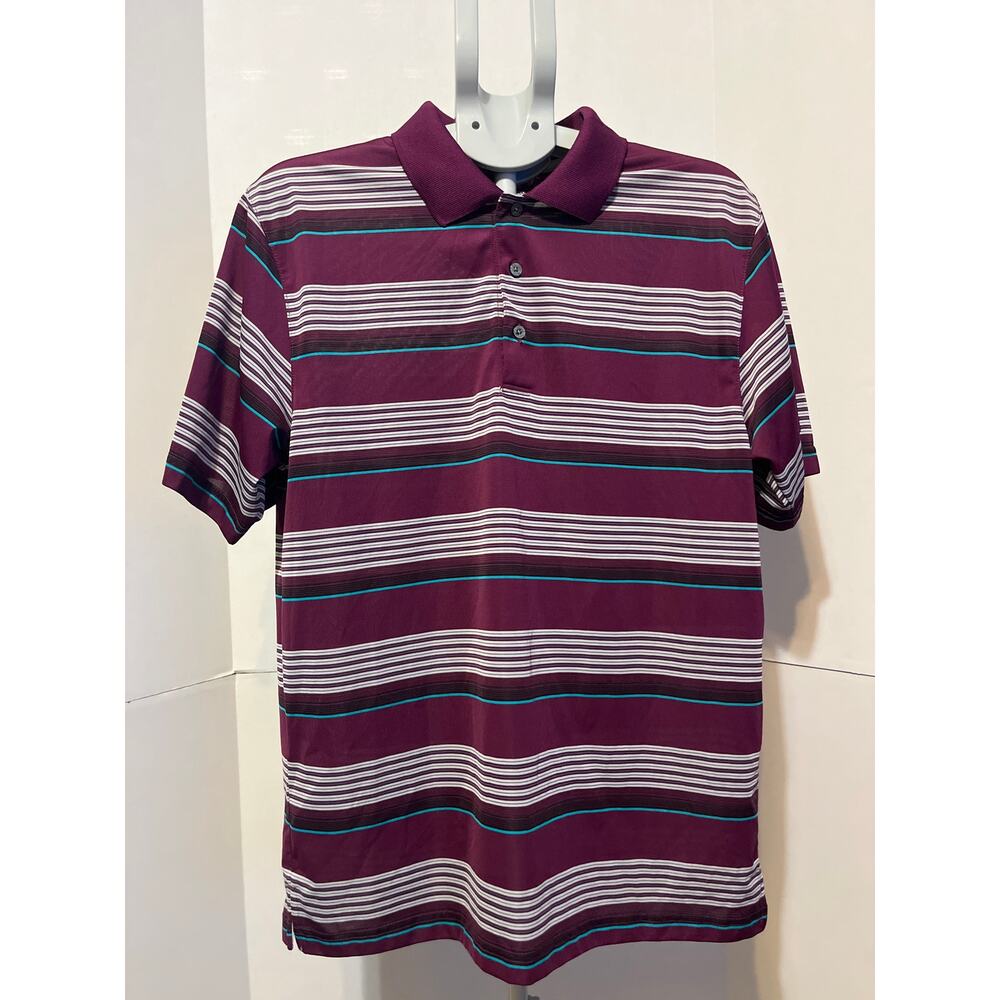 Champions Tour Men’s Purple Striped Pro Series Polo Shirt Size Ms